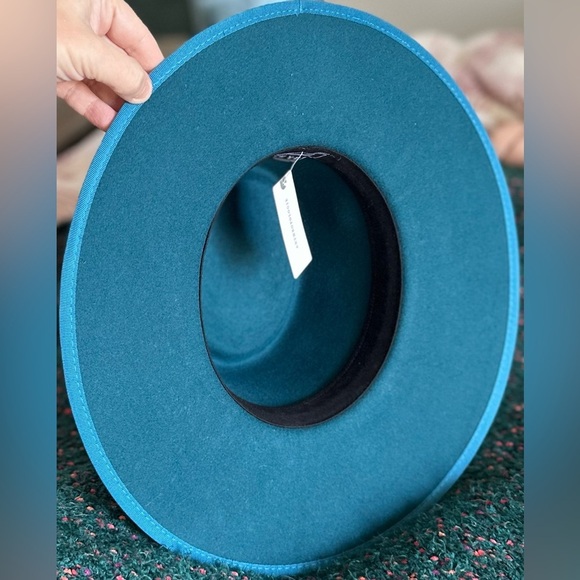 Wyeth by Todd Magill Teal Wide Brim Wool Hat — NWT Structured Boho Western Style main image 14